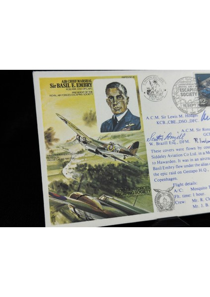 Ingiltere Kraliyet Hava Kuvvetleri Ilk Gün Zarfı Fdc 1976 Royal Air Force Air Chief Marshall Islak Imzalı Limited Limitli Zarf fiyatları