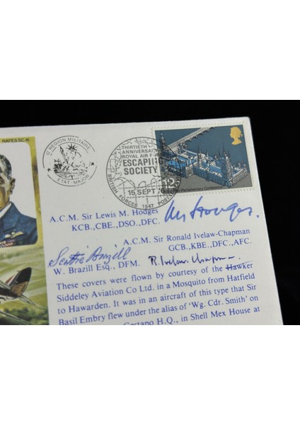 Ingiltere Kraliyet Hava Kuvvetleri Ilk Gün Zarfı Fdc 1976 Royal Air Force Air Chief Marshall Islak Imzalı Limited Limitli Zarf modelleri