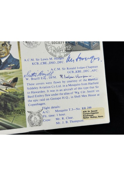 Ingiltere Kraliyet Hava Kuvvetleri Ilk Gün Zarfı Fdc 1976 Royal Air Force Air Chief Marshall Islak Imzalı Limited Limitli Zarf fırsatları