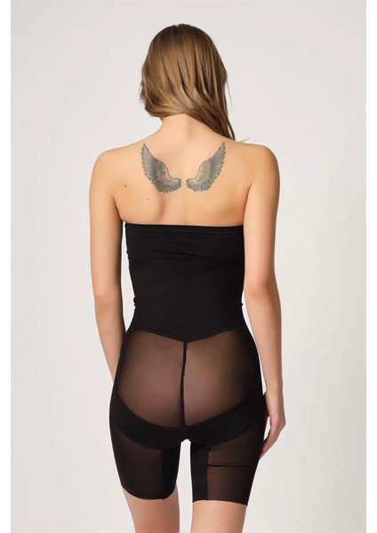 Siyah Emay 2929 Double Tül Paçalı Lazer Korse modelleri