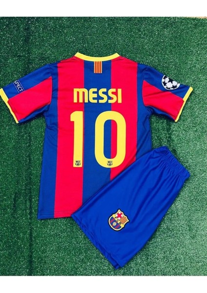 Messi Barcelona 2011 Retro Çocuk Forma Takımı 4 Parça Çorap Bileklik Hediye YY38