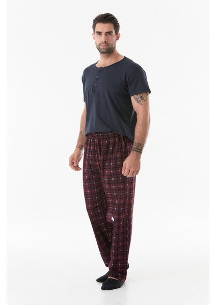 Ekose Desenli Düğmeli Pijama Takımı fiyatları