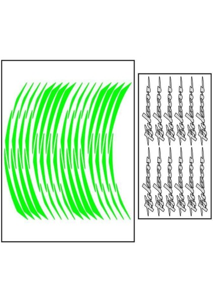 Bajaj Bajaj Florasan Yeşil Pulsar Uyumlu 1 Set Jant Şeridi
