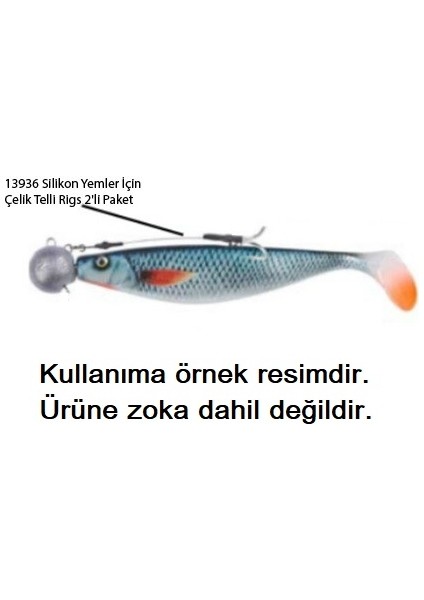 13936 Silikon Yemler Için Çelik Telli Rigs 11CM 2'li Paket 50-300GR Zokalar Için