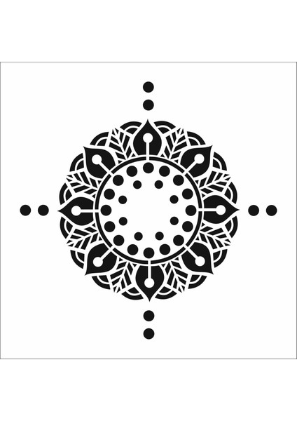 Stencil Sarayi Boyama Şablon Damask Çini Mandala - 4717