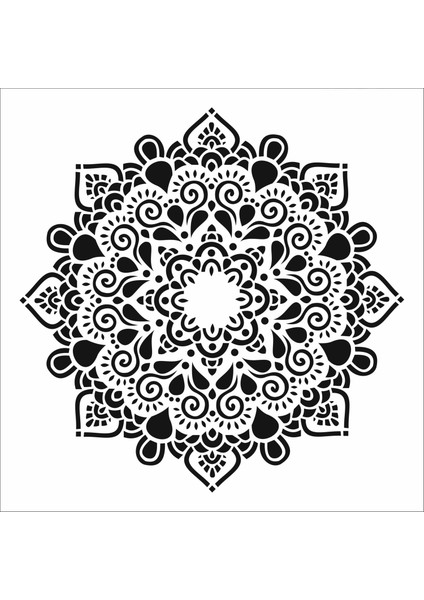 Stencil Sarayi Boyama Şablon Damask Çini Mandala - 7988