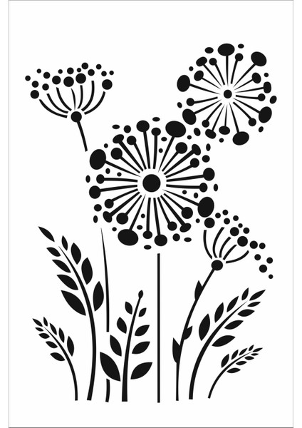 Stencil Sarayi Boyama Şablon Çiçek ve Meyve - 4730