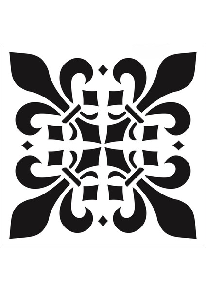 Stencil Sarayi Boyama Şablon Damask Çini Mandala - 1177