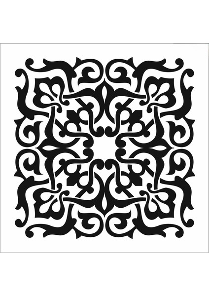 Stencil Sarayi Boyama Şablon Damask Çini Mandala - 4688