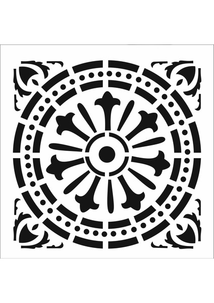 Stencil Sarayi Boyama Şablon Damask Çini Mandala - 4701