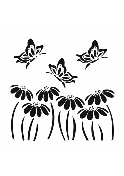 Stencil Sarayi Boyama Şablon Çiçek ve Meyve - 4738