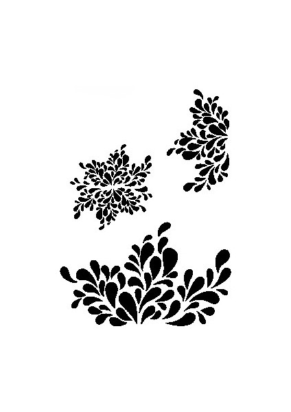 Stencil Sarayi Boyama Şablon Çiçek ve Meyve - 4728