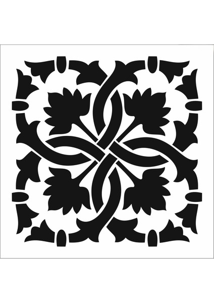 Stencil Sarayi Boyama Şablon Damask Çini Mandala - 8421