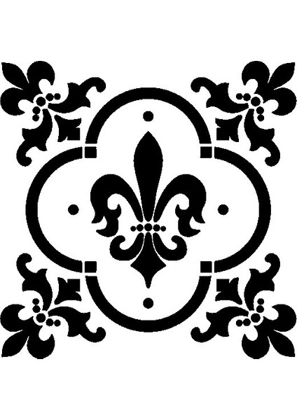 Stencil Sarayi Boyama Şablon Damask Çini Mandala - 4715