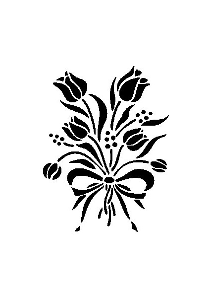 Stencil Sarayi Boyama Şablon Çiçek ve Meyve - 4742