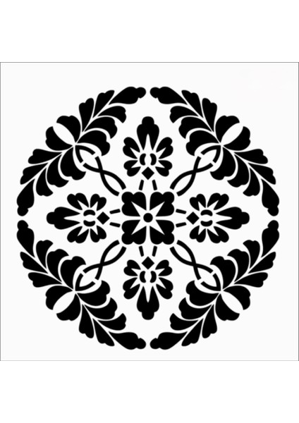 Stencil Sarayi Boyama Şablon Damask Çini Mandala - 8375