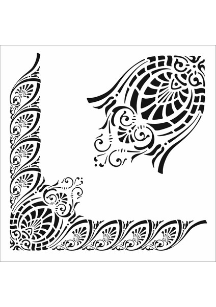Stencil Sarayi Boyama Şablon Köşe - 8536