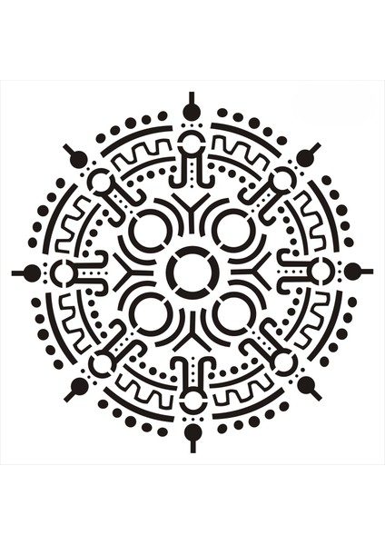 Stencil Sarayi Boyama Şablon Damask Çini Mandala - 8858