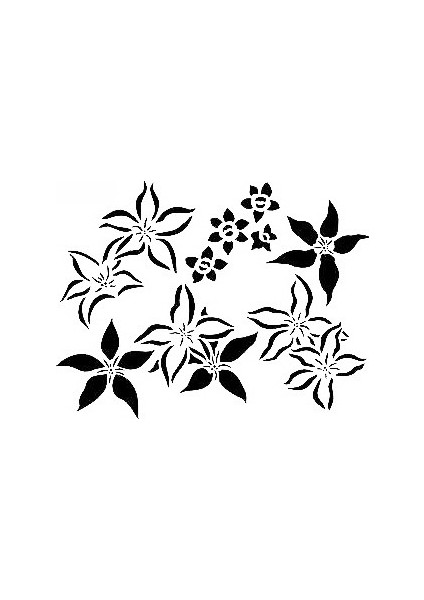 Stencil Sarayi Boyama Şablon Çiçek ve Meyve - 4757