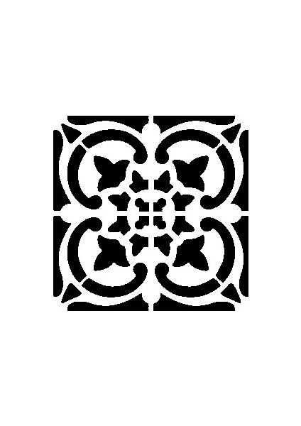Stencil Sarayi Boyama Şablon Damask Çini Mandala - 4711