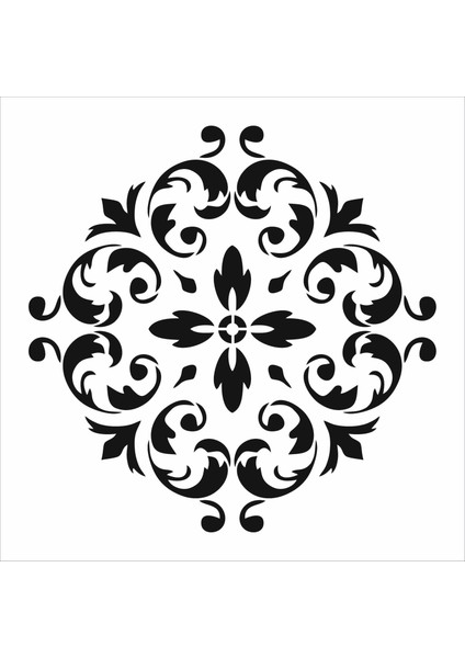Stencil Sarayi Boyama Şablon Damask Çini Mandala - 4675