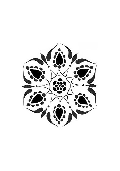 Stencil Sarayi Boyama Şablon Damask Çini Mandala - 4116
