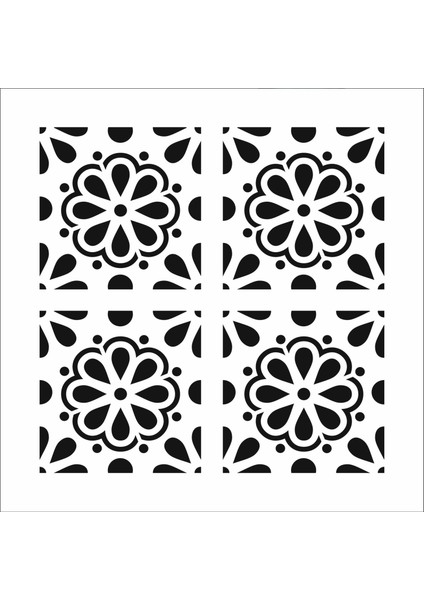 Stencil Sarayi Boyama Şablon Damask Çini Mandala - 7938