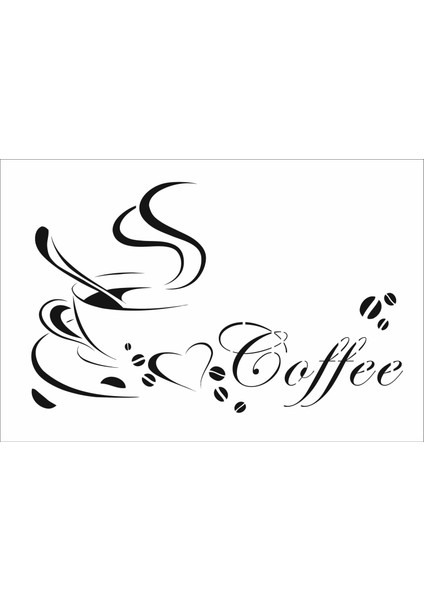 Stencil Sarayi Boyama Şablon Mutfak Obje ve Yazıları - 4183