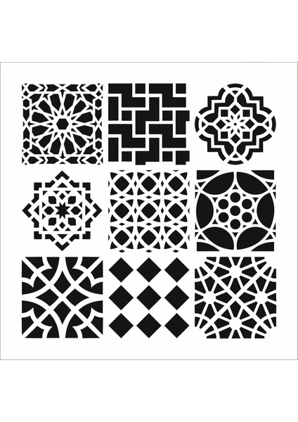 Stencil Sarayi Boyama Şablon Damask Çini Mandala - 4012