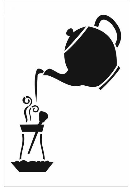 Stencil Sarayi Boyama Şablon Mutfak Obje ve Yazıları - 8026