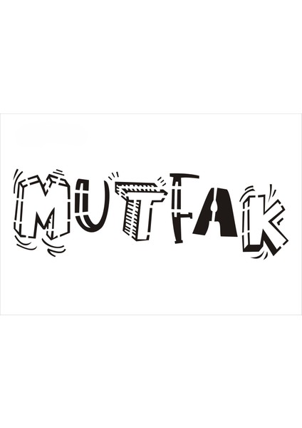 Stencil Sarayi Boyama Şablon Mutfak Obje ve Yazıları - 8689
