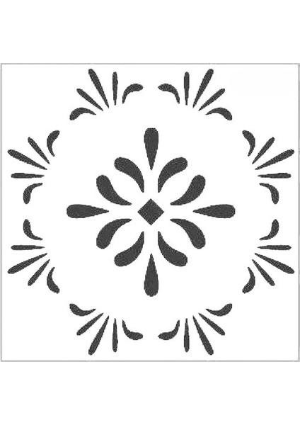 Stencil Sarayi Boyama Şablon Damask Çini Mandala - 4040