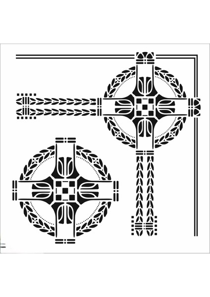 Stencil Sarayi Boyama Şablon Köşe - 8532