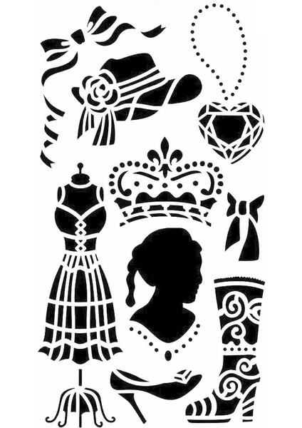 Stencil Sarayi Boyama Şablon Objeler - 4454