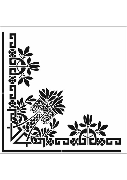 Stencil Sarayi Boyama Şablon Köşe - 8531
