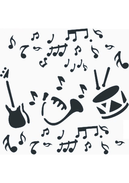 Stencil Sarayi Boyama Şablon Muzik - 4467