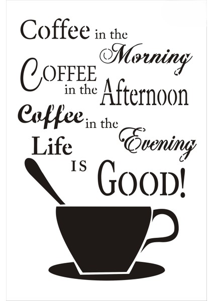 Stencil Sarayi Boyama Şablon Mutfak Obje ve Yazıları - 8840