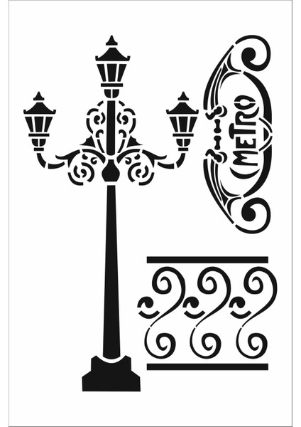 Stencil Sarayi Boyama Şablon Objeler - 4005