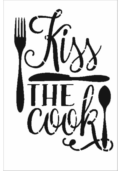 Stencil Sarayi Boyama Şablon Mutfak Obje ve Yazıları - 8258