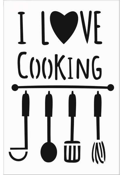 Stencil Sarayi Boyama Şablon Mutfak Obje ve Yazıları - 8290