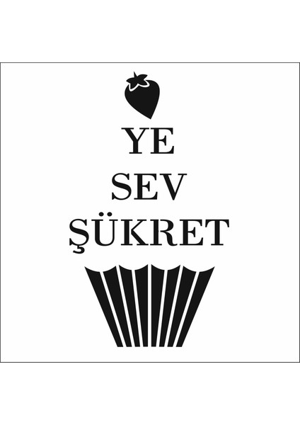 Stencil Sarayi Boyama Şablon Mutfak Obje ve Yazıları - 8449