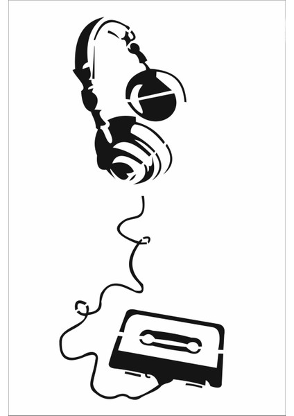 Stencil Sarayi Boyama Şablon Muzik - 4474