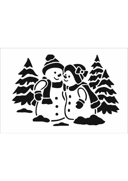 Stencil Sarayi Boyama Şablon Yeni Yıl - 4369