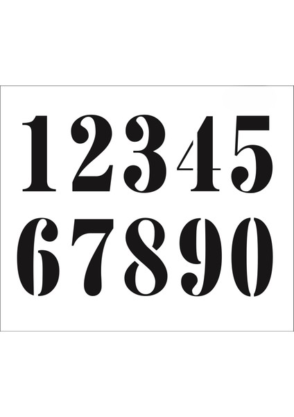Stencil Sarayi Boyama Şablon Yazı ve Numaralar - 1185