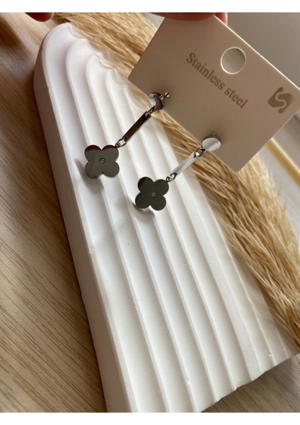 Bs Still Yonca Sarkıtma Model Küpe Minimal Paslanmaz-Kararmaz Çelik Küpe ( 1 Çift) fiyatları