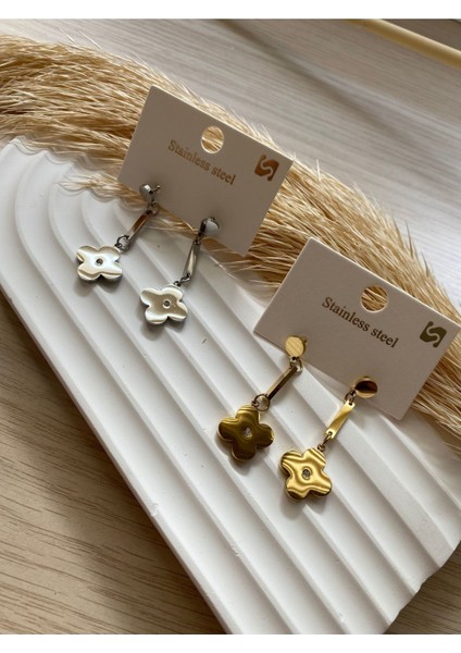 Bs Still Yonca Sarkıtma Model Küpe Minimal Paslanmaz-Kararmaz Çelik Küpe ( 1 Çift) fırsatları