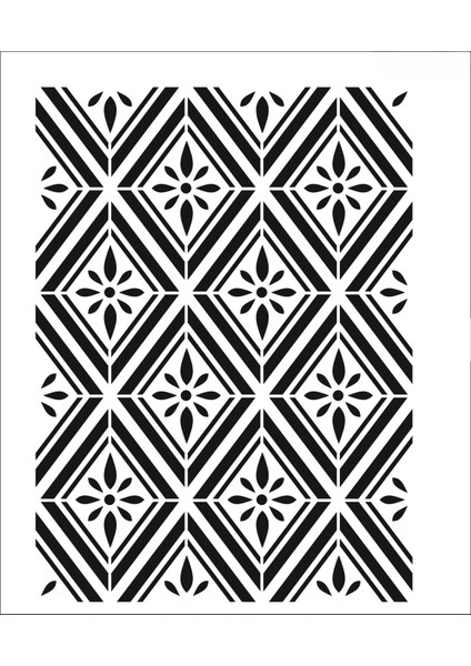 Stencil Sarayi Boyama Şablon Zemin Deseni - 1191