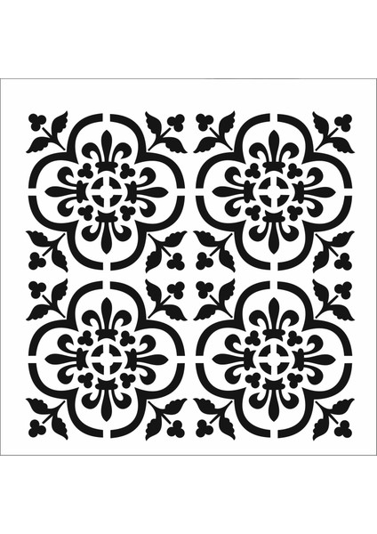 Stencil Sarayi Boyama Şablon Damask Çini Mandala - 5060