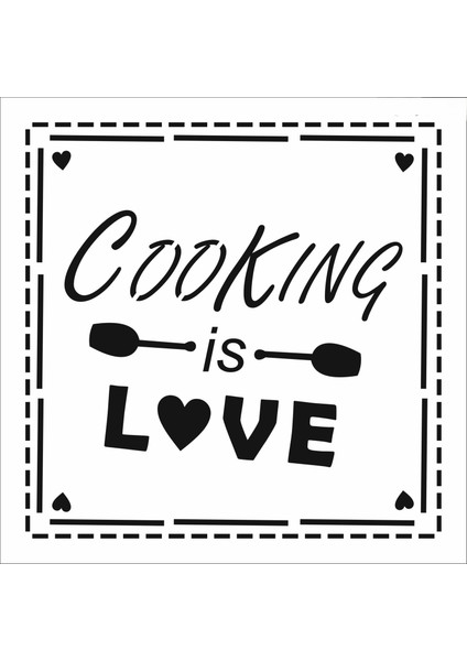 Stencil Sarayi Boyama Şablon Mutfak Obje ve Yazıları - 8466