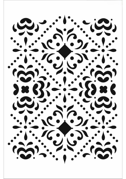 Stencil Sarayi Boyama Şablon Zemin Deseni - 4137